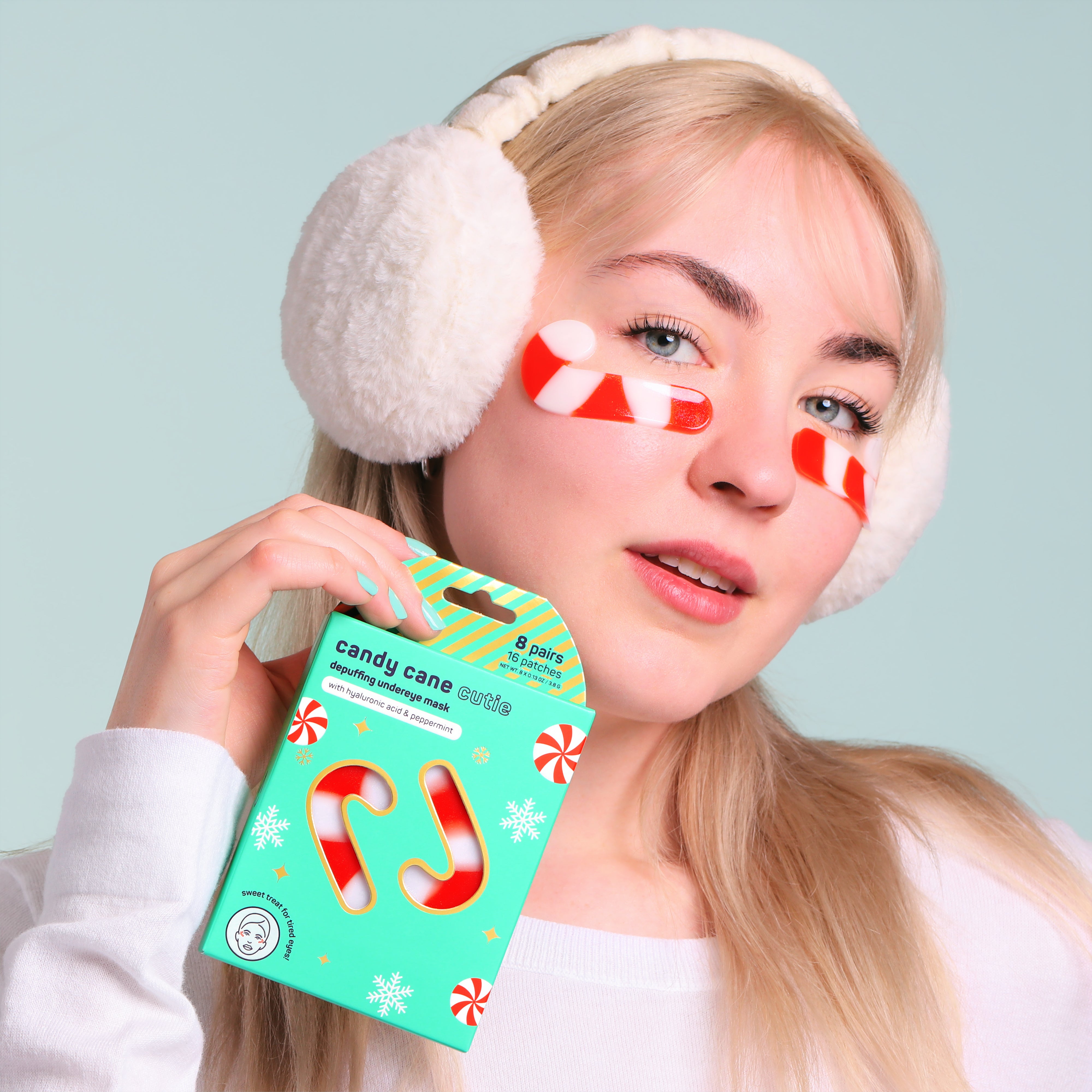 SpaLife Christmas Holiday Candy Cane Cutie Depuffing Undereye Masks