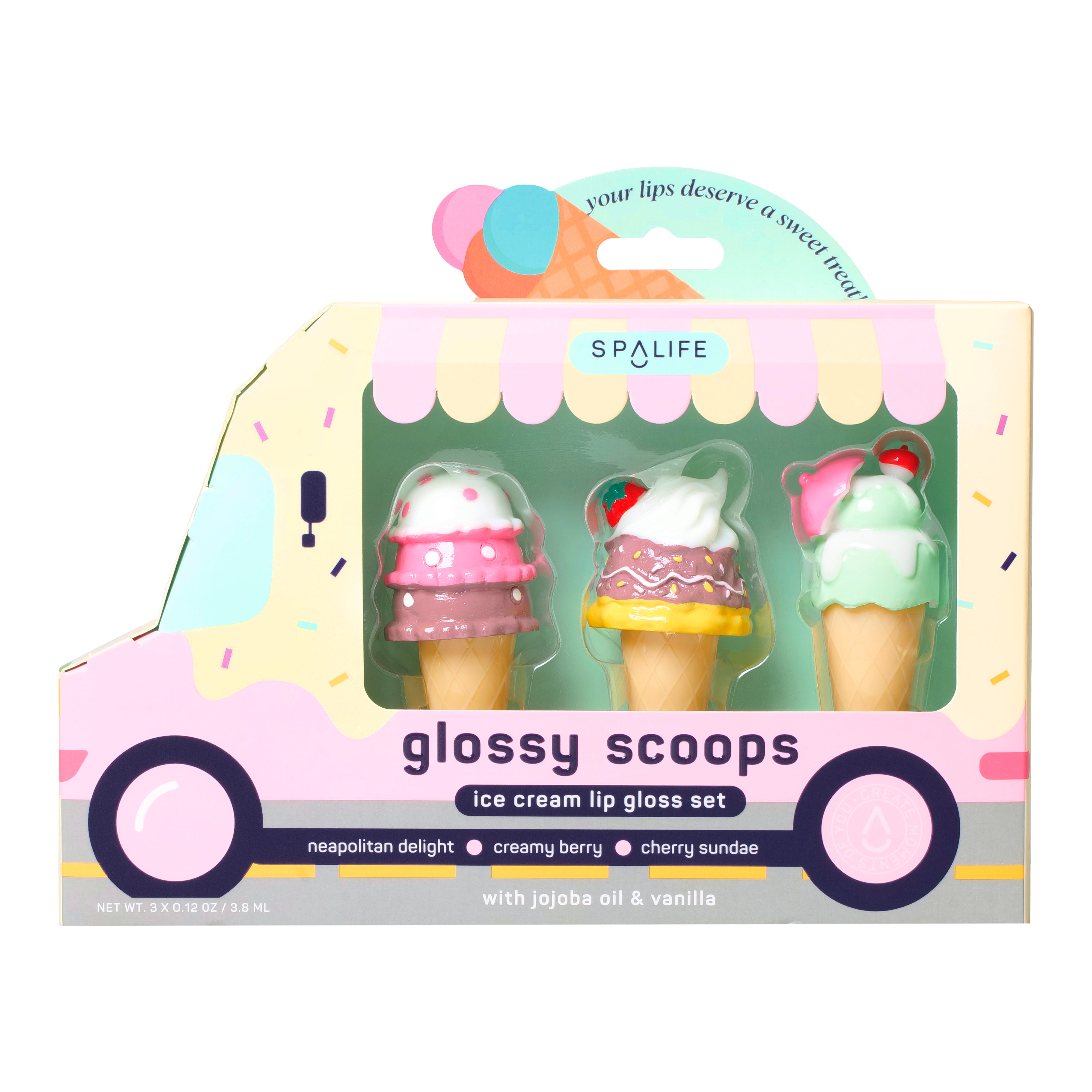 Glossy Scoops Ice cream Lip Gloss Trio Gift Set – SpaLife
