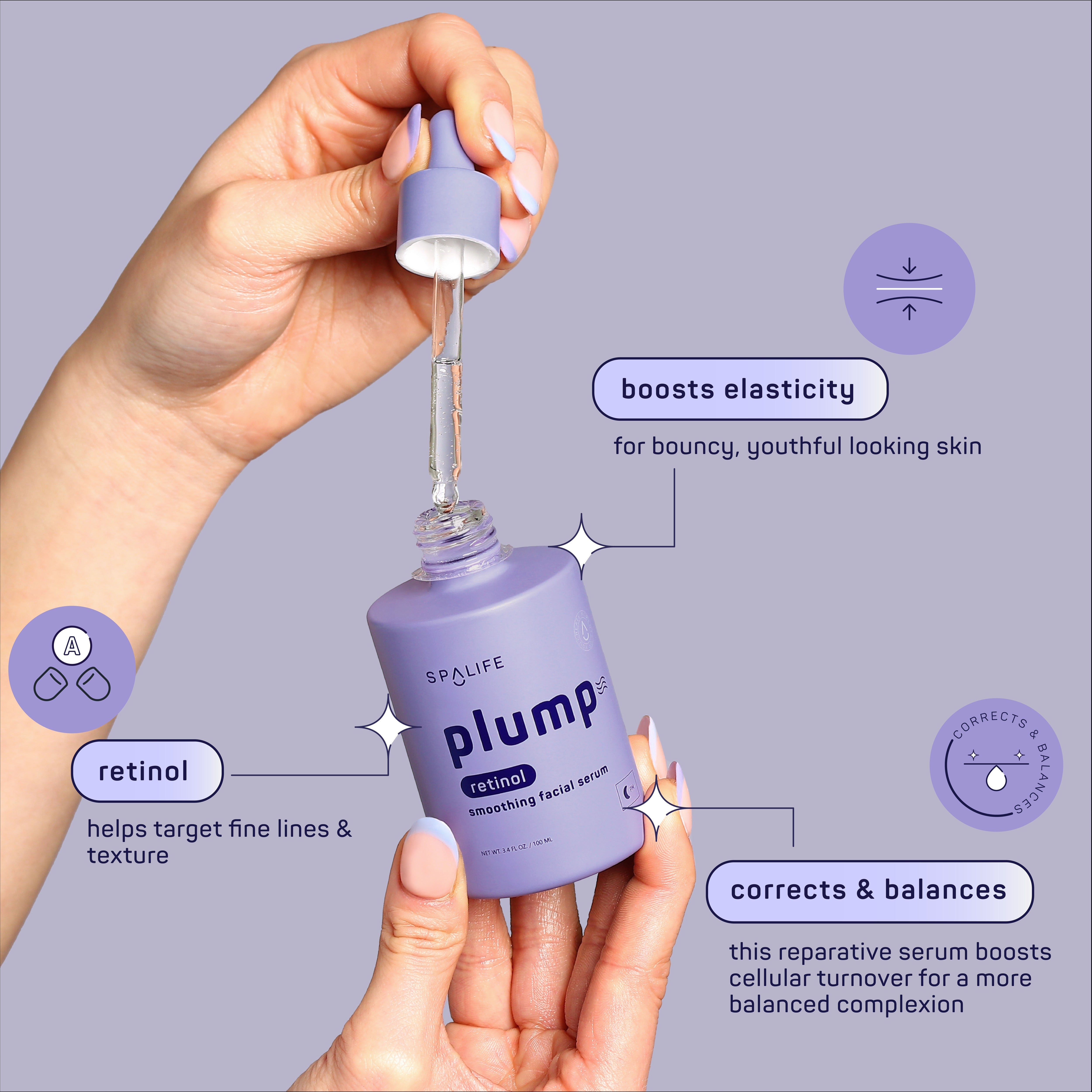 SpaLife Plump Retinol Smoothing Facial Serum