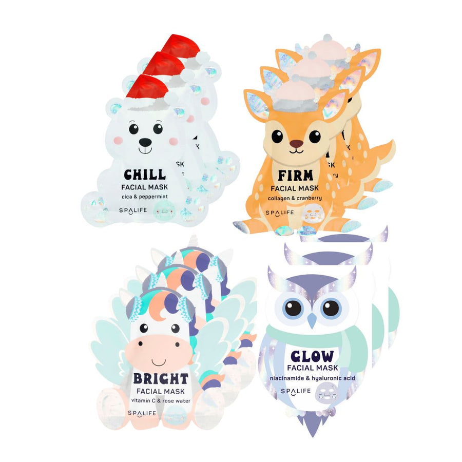 Christmas Holiday Winter Wonder Animal Facial Mask Gift Set
